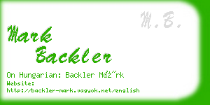 mark backler business card